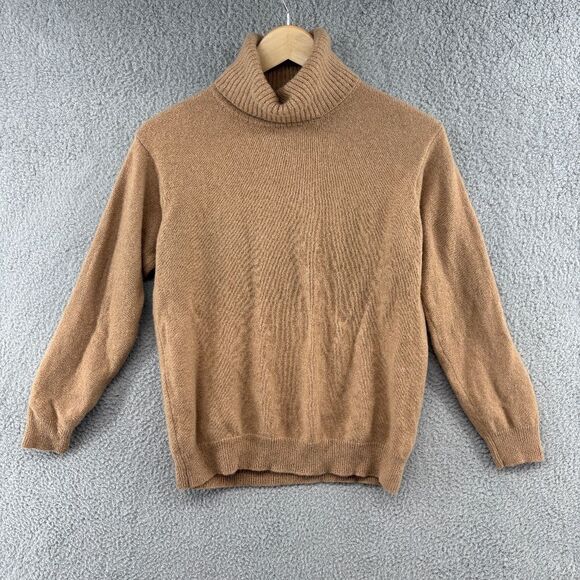 WOOLOVERS turtleneck sweater wool camel tan minimalist capsule wardrobe Medium - Picture 1 of 10
